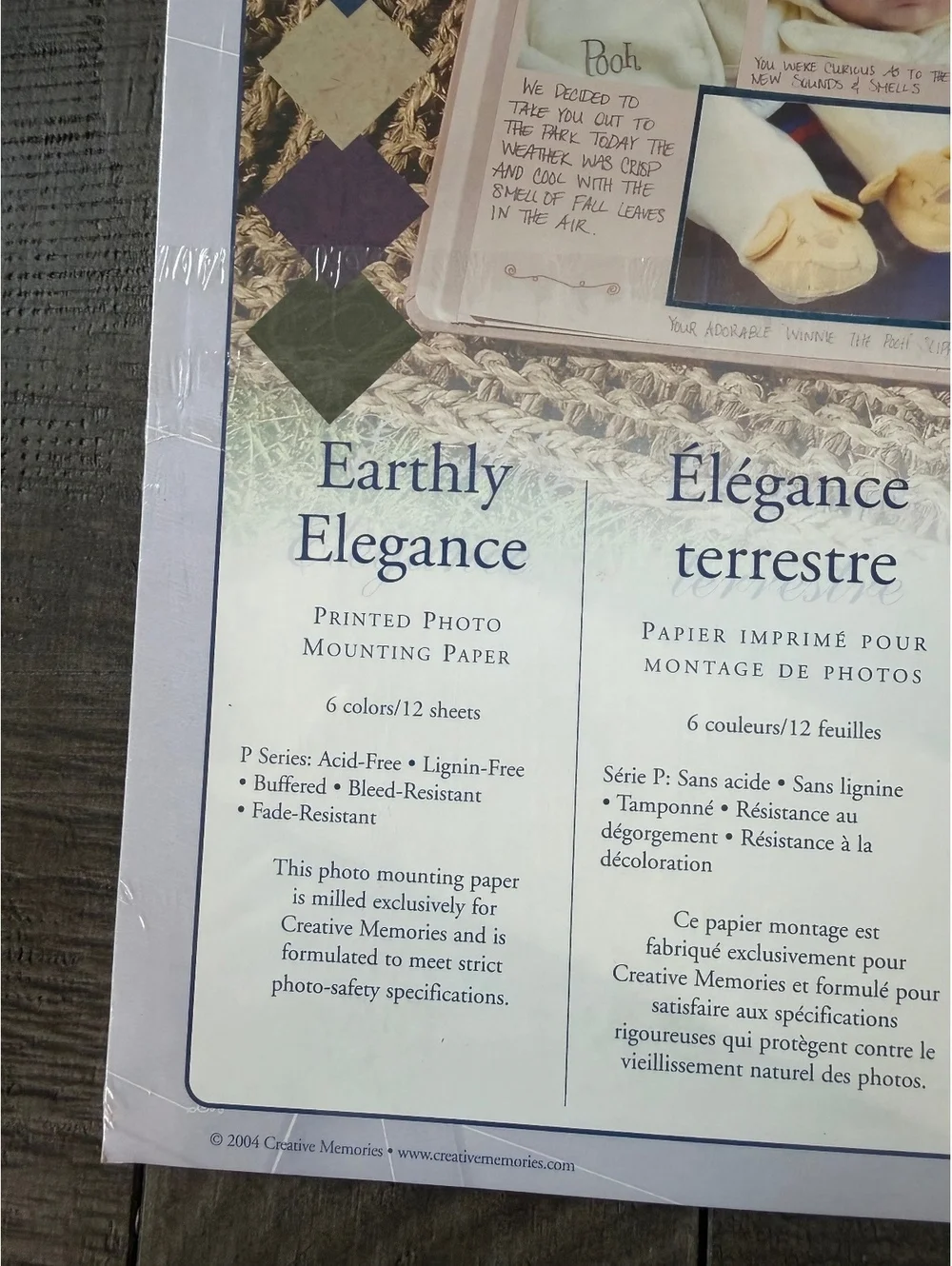 Creative Memories Earthly Elegance Printed Photo Mounting Paper from 2004